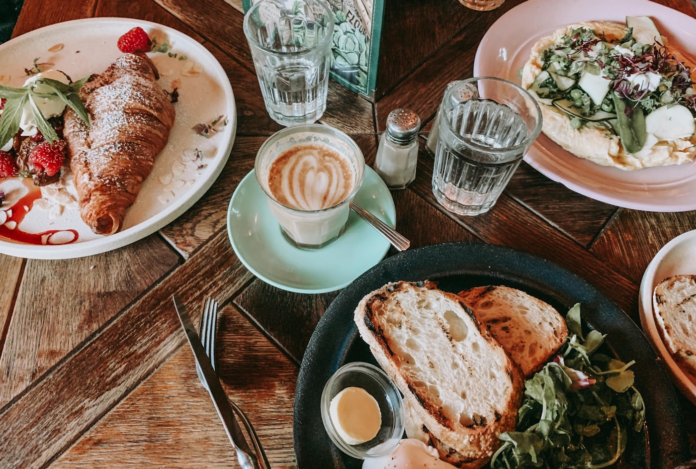 A plate of eggs and toast